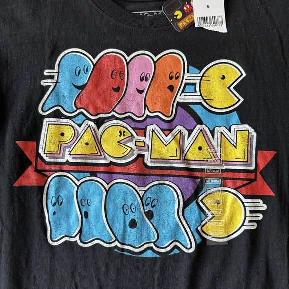 VTG Brisco Brands Pac-Man Men's Retro 1980' Video Gaming T-Shirt w/Ghosts M NWT - Picture 2 of 8